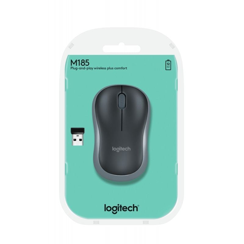 Ratón Inalámbrico Logitech M185/ Hasta 1000 DPI/ Gris - Imagen 4