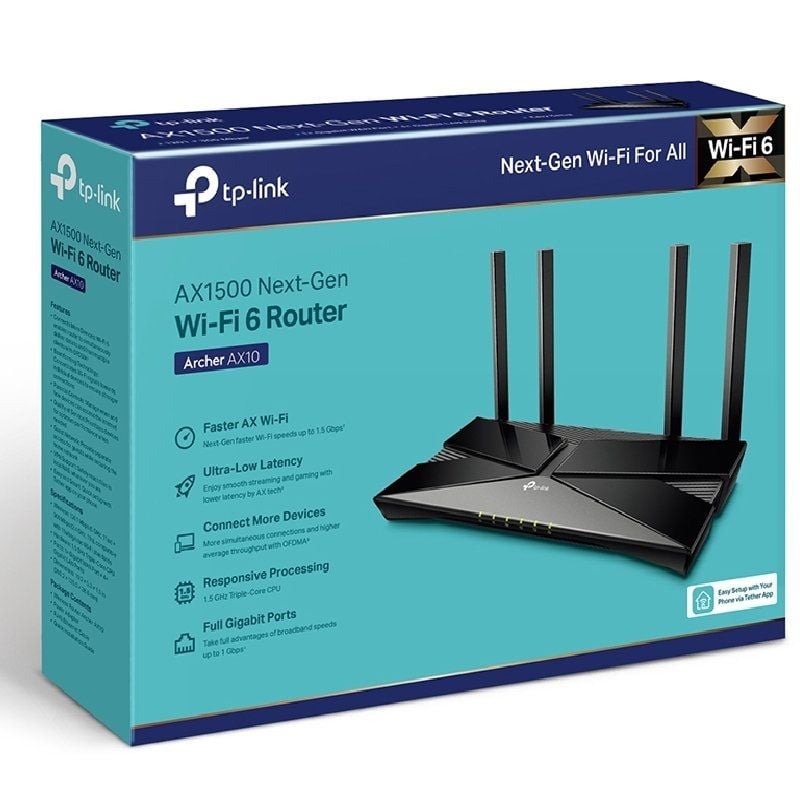 Router Inalámbrico TP-Link Archer AX10/ WiFi 6/ 1500 Mbps/ 2.4GHz 5GHz/ 4 Antenas/ WiFi 802.11ax/ac/n/a/ - n/b/g - Imagen 4