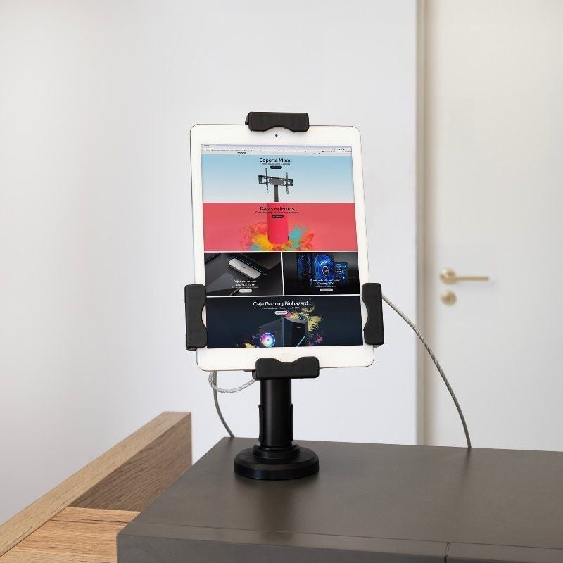 Soporte de Mesa/Pared para Smartphone/Tablet TooQ TQTDS0812/ Antirrobo/ Negro - Imagen 2