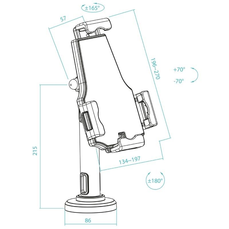 Soporte de Mesa/Pared para Smartphone/Tablet TooQ TQTDS0812/ Antirrobo/ Negro - Imagen 5