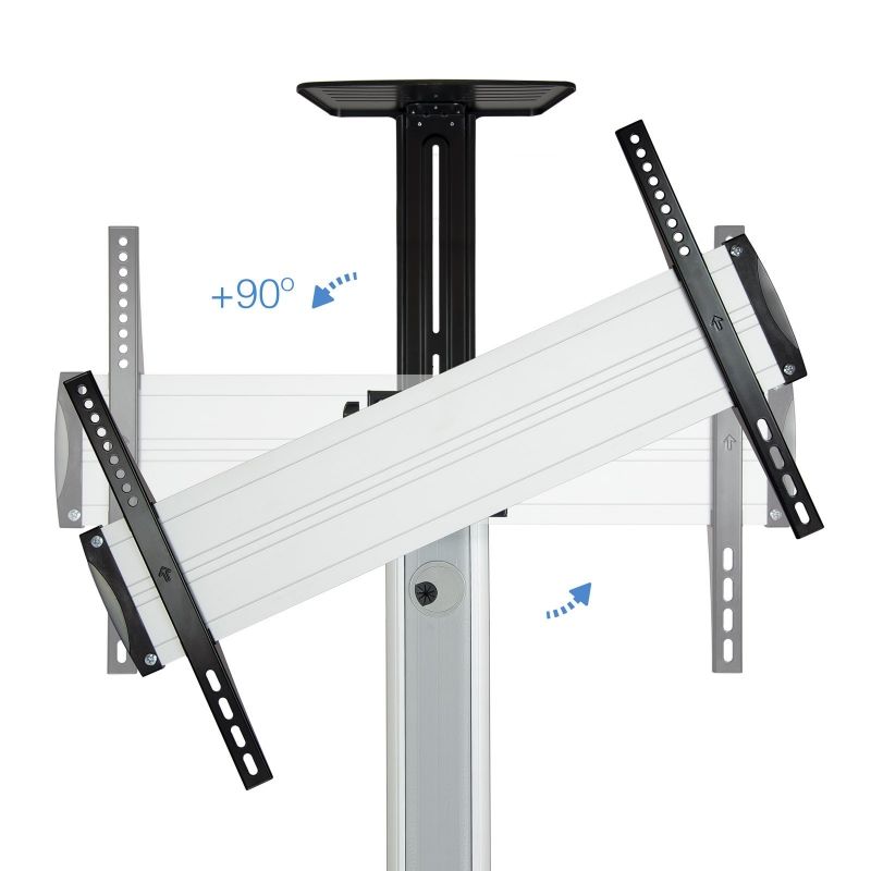 Soporte de Suelo Inclinable/ Ajustable con Ruedas TooQ FS1870M-B para TV de 37-70"/ hasta 50kg - Imagen 4