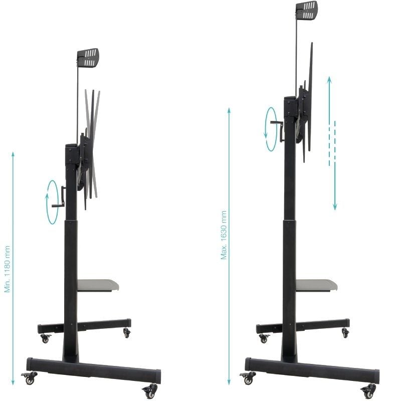 Soporte de Suelo Inclinable con Ruedas TooQ FS20406HM-B para TV de 60-100"/ hasta 120kg - Imagen 3