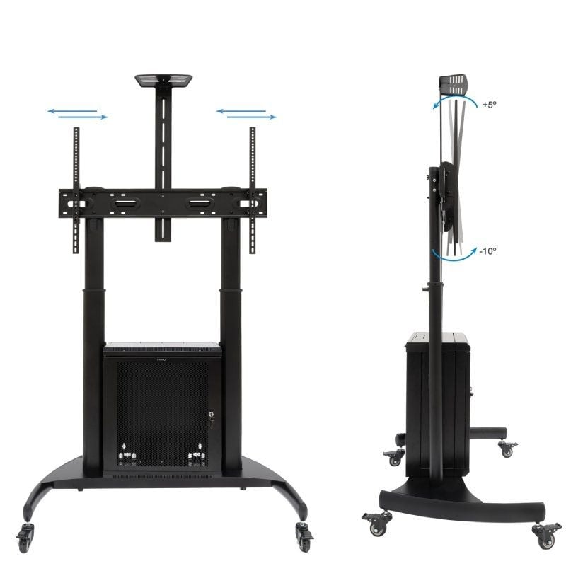 Soporte de Suelo Inclinable con Ruedas TooQ Narnia FS20500M-B para TV de 60-100"/ hasta 100kg - Imagen 2