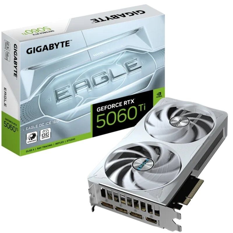 Tarjeta Gráfica Gigabyte GeForce RTX 5060 Ti Eagle OC ICE/ 16GB GDDR7 4719331356088 9VN506TEOI-00-G10 GIG-GF RTX5060TI EAG OCIC16G