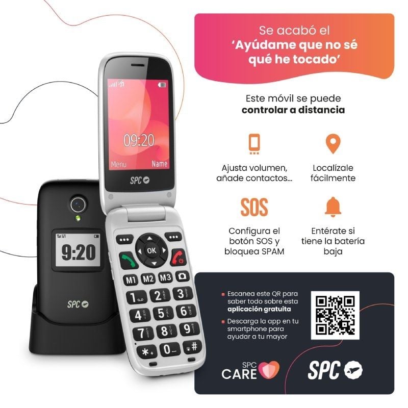 Teléfono Móvil SPC Polaris para Personas Mayores/ 4G/ Negro 8436609912833 2334N SPC-TEL POLARIS BK