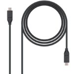 Cable USB 3.1 Nanocable 10.01.4101/ USB Tipo-C Macho - USB Tipo-C Macho/ 1m/ Negro 8433281007819 10.01.4101 NAN-CAB 10 01 4101