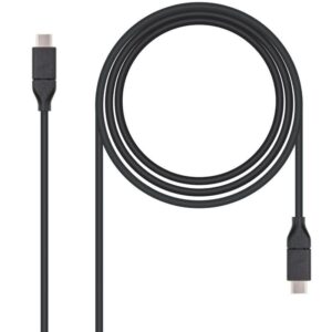 Cable USB 3.1 Nanocable 10.01.4101/ USB Tipo-C Macho - USB Tipo-C Macho/ 1m/ Negro 8433281007819 10.01.4101 NAN-CAB 10 01 4101