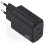 Cargador de Pared GaN Aisens A110-0978/ 1xUSB Tipo-C/ 1xUSB/ 30W/ Negro 8435739904305 A110-0978 AIS-CARGA A110-0978