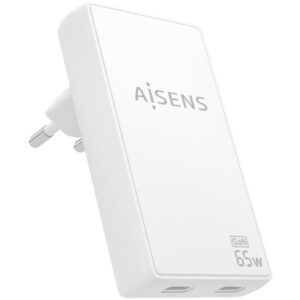 Cargador de Pared GaN Aisens ASCH-65W2P077-W/ 2xUSB Tipo-C/ 65W/ Blanco 8435739904190 ASCH-65W2P077-W AIS-CARGA ASCH-65W2P077-W