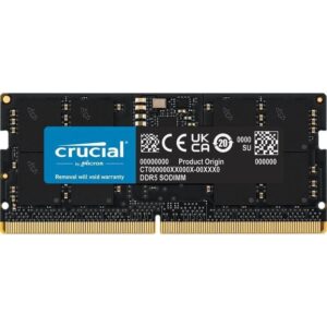 Memoria RAM Crucial 16GB/ DDR5/ 4800MHz/ 1.1V/ CL40/ SODIMM 649528906526 CT16G48C40S5 CRU-16GB CT16G48C40S5