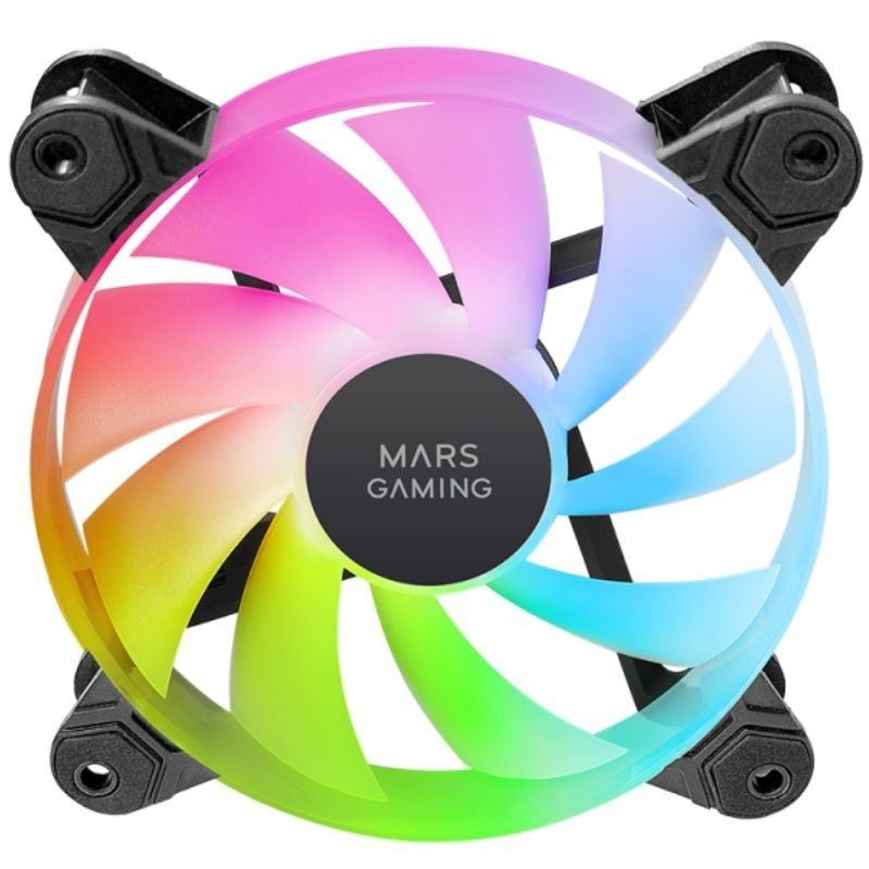 Pack 3 Ventiladores Mars Gaming MF-4A/ 12cm/ ARGB/ Negro - Imagen 2