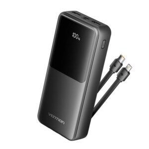 Powerbank 20000mAh Vention FHPB0/ 22.5W/ Negra/ Incluye Cable USB Tipo-C y Lightning 6922794784659 FHPB0 VEN-BAT FHPB0