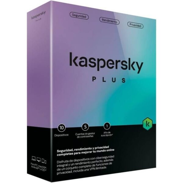 Antivirus Kaspersky Plus/ 10 Dispositivos/ 1 Año 5056244916183 KL1042S5KFS-MSBES KAS-ANTIV PLUS 10L 1Y V2