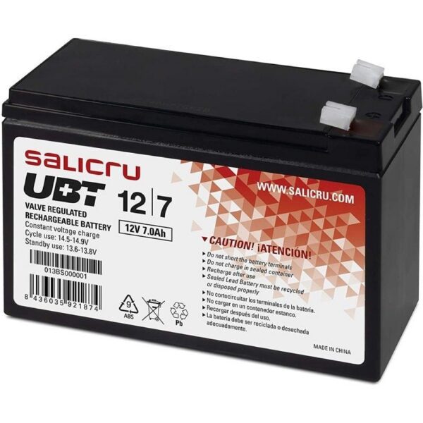 Batería Salicru UBT 12/7 V2 compatible con SAI Salicru según especificaciones 8436035921874 013BS000001 SLC-BAT UBT 12 7 V2