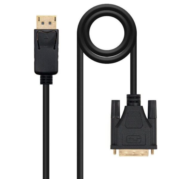 Cable Conversor Nanocable 10.15.4502/ DisplayPort Macho - DVI Macho/ 2m/ Negro 8433281008700 10.15.4502 NAN-CAB 10 15 4502