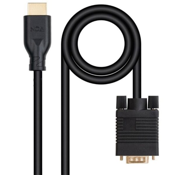 Cable Conversor Nanocable 10.15.4602/ VGA Macho - HDMI 8K Macho/ 1.8m/ Negro 8433281016361 10.15.4602 NAN-CAB 10 15 4602