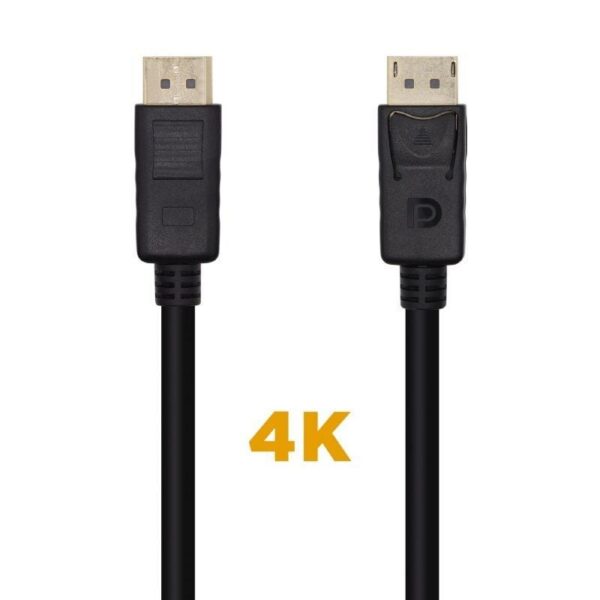 Cable DisplayPort 1.2 4K Aisens A124-0455/ DisplayPort Macho - DisplayPort Macho/ 1m/ Negro 8436574705096 A124-0455 AIS-CAB DP A124-0455