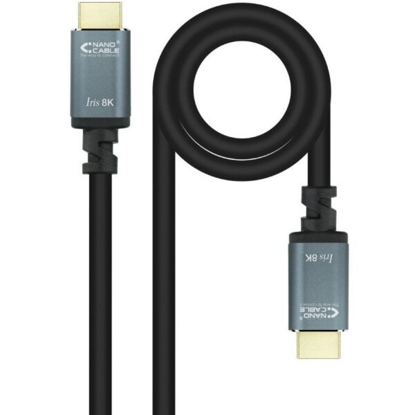 Cable HDMI 2.1 IRIS 8K Nanocable 10.15.8005/ HDMI Macho - HDMI Macho/ 5m/ Negro 8433281014121 10.15.8005 NAN-CAB 10 15 8005