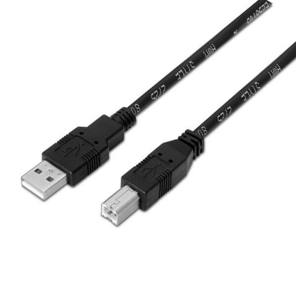 Cable USB 2.0 Impresora Aisens A101-0007/ USB Tipo-B Macho - USB Macho/ 3m/ Negro 8436574700060 A101-0007 AIS-CAB A101-0007