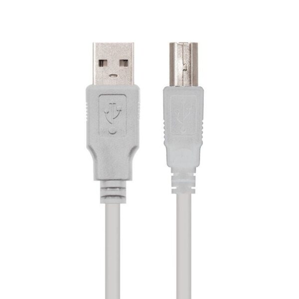 Cable USB 2.0 Impresora Nanocable 10.01.0102/ USB Tipo-B Macho - USB Macho / 480Mbps/ 1m/ Beige 8433281004368 10.01.0102 NAN-CAB 10 01 0102