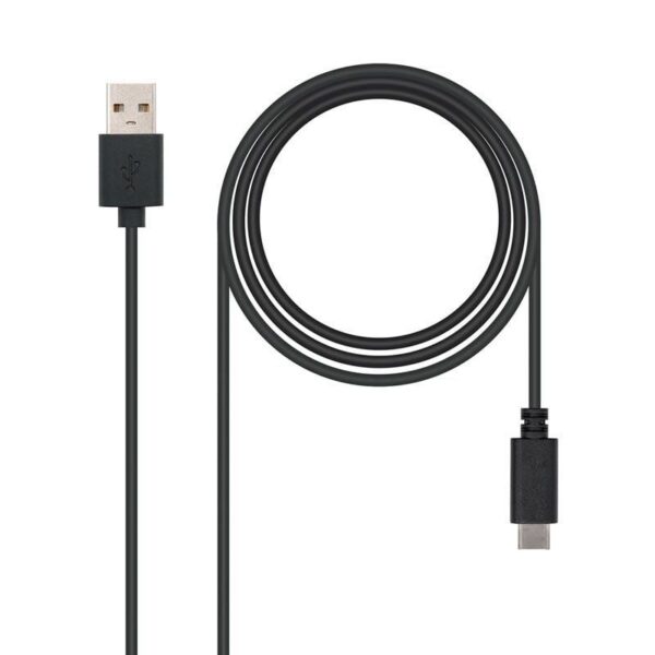 Cable USB 2.0 Nanocable 10.01.2101/ USB Tipo-C Macho - USB Macho/ 480Mbps/ 1m/ Negro 8433281007710 10.01.2101 NAN-CAB 10 01 2101