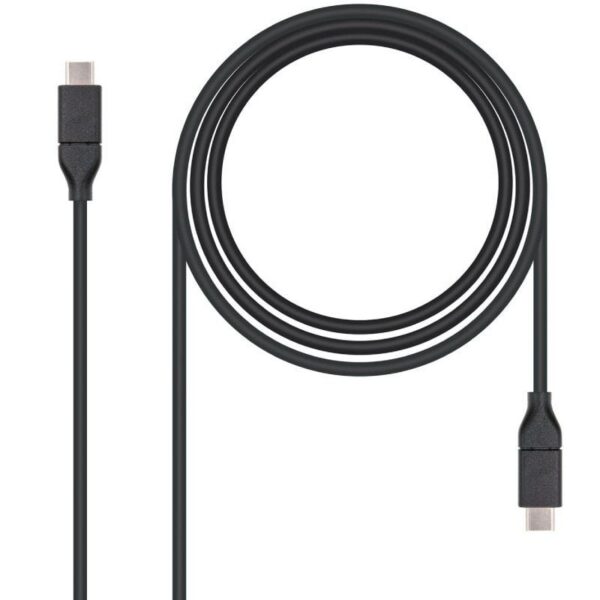 Cable USB 3.1 Nanocable 10.01.4101/ USB Tipo-C Macho - USB Tipo-C Macho/ 1m/ Negro 8433281007819 10.01.4101 NAN-CAB 10 01 4101