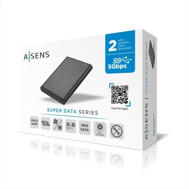 Caja Externa para Disco Duro de 2.5" Aisens ASE-2525B/ USB 3.1/ Sin tornillos - Imagen 5