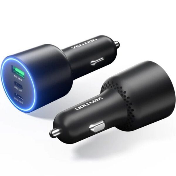 Cargador de Coche Vention FFPB0/ 2xUSB-Tipo C/ 1xUSB/ 165W 6922794790902 FFPB0 VEN-CAR FFPB0
