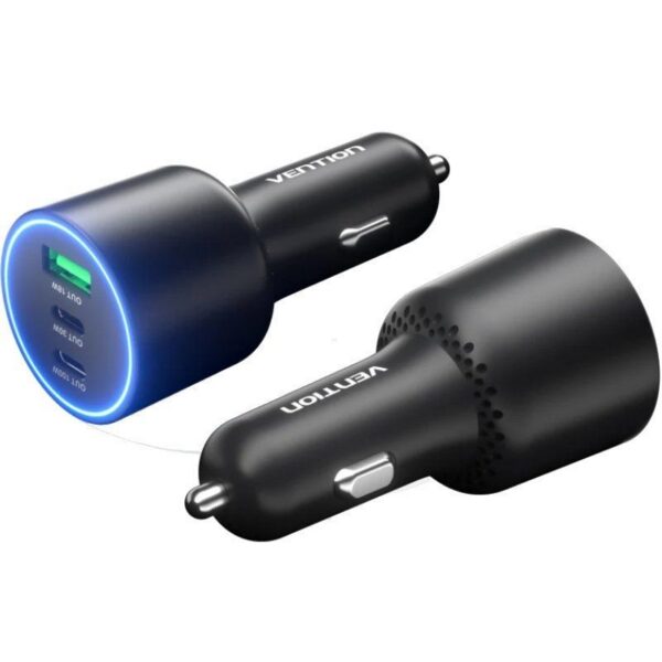 Cargador de Coche Vention FFQB0/ 2xUSB-Tipo C/ 1xUSB/ 100W 6922794790889 FFQB0 VEN-CAR FFQB0