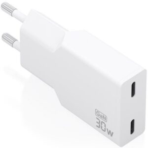 Cargador de Pared GaN Aisens A110-1003/ 2xUSB Tipo-C/ 30W/ Blanco 8435739904701 A110-1003 AIS-CARGA A110-1003