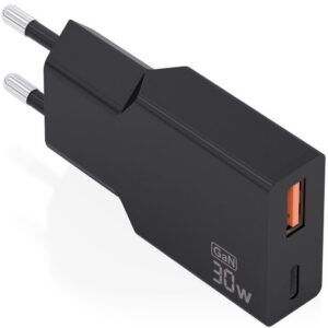 Cargador de Pared GaN Aisens A110-1005/ 1xUSB Tipo-C/ 1xUSB/ 30W/ Negro 8435739904725 A110-1005 AIS-CARGA A110-1005