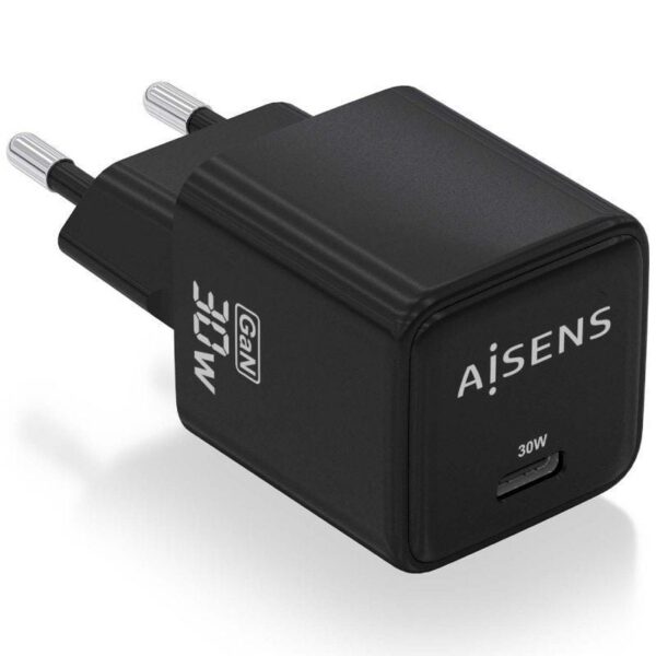 Cargador de Pared GaN Aisens ASCH-30W1P036-BK/ 1xUSB Tipo-C/ 30W 8435739901274 ASCH-30W1P036-BK AIS-CARGA ASCH-30W1P036-BK