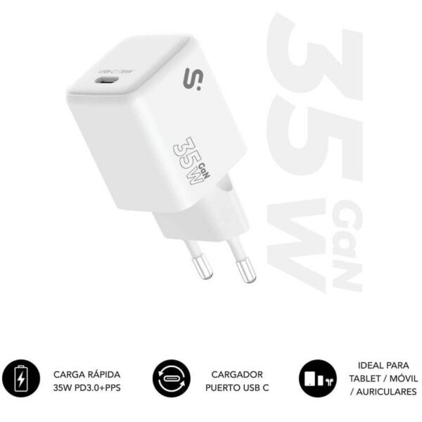 Cargador de Pared GaN Subblim 35W Charger USB C/ 1xUSB Tipo-C/ 35W 8436586743482 SUBCHG-6G3510 SUB-CARGA SUBCHG-6G3510