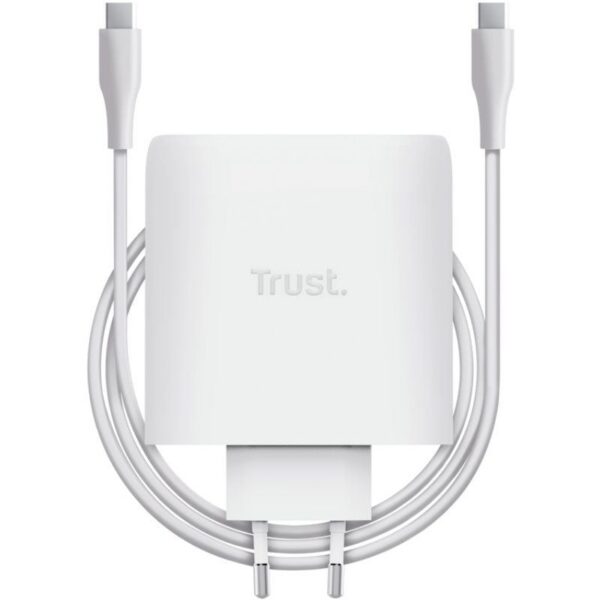 Cargador de Pared GaN Trust Maxo 100W/ 2xUSB Tipo-C/ Incluye Cable USB Tipo-C/ 100W 8713439255287 25528 TRU-CARGA MAXO 100W 2C WH
