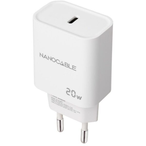 Cargador de Pared Nanocable 10.10.2005/ 1xUSB Tipo-C/ 20W/ Blanco 8433281015135 10.10.2005 NAN-CARGA 10 10 2005