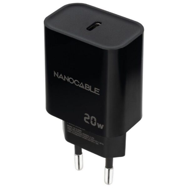 Cargador de Pared Nanocable 10.10.2006/ 1xUSB Tipo-C/ 20W/ Negro 8433281015142 10.10.2006 NAN-CARGA 10 10 2006
