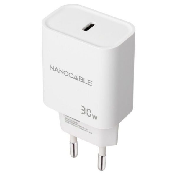 Cargador de Pared Nanocable 10.10.2009/ 1xUSB Tipo-C/ 30W/ Blanco 8433281015173 10.10.2009 NAN-CARGA 10 10 2009