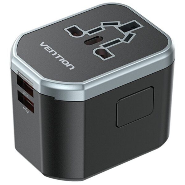 Cargador de Pared Universal para Viaje Vention FJCB0/ Toma de Corriente Universal/ 1xUSB Tipo-C/ 2xUSB/ 20W 6922794775930 FJCB0 VEN-CARGA FJCB0