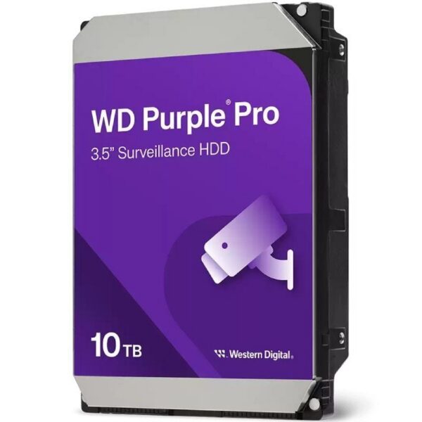 Disco Duro Western Digital WD Purple Pro Surveillance 10TB/ 3.5"/ SATA III/ 512MB WD102PURP WD-HDD PUR P SURV 10TB V2