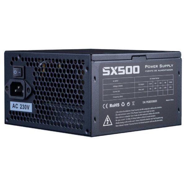 Fuente de Alimentación Hiditec SX 500 BULK/ 500W/ Ventilador 12cm/ Incluye cable de alimentación 1.5m 8436545693124 PSU010027 HID-FUENTE SX 500 BULK V2