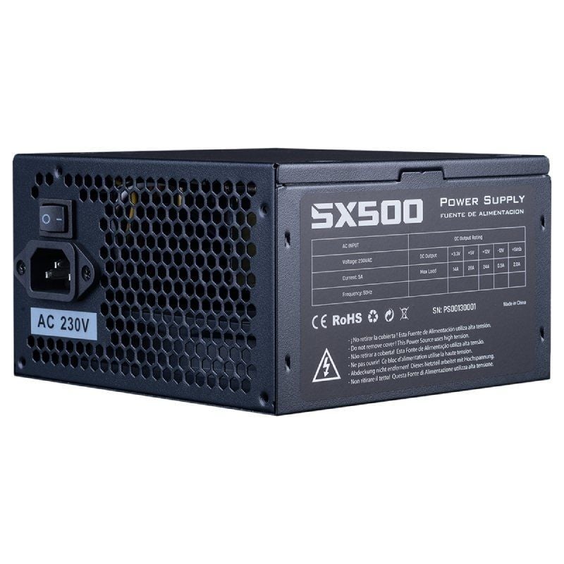 Fuente de Alimentación Hiditec SX 500 BULK/ 500W/ Ventilador 12cm/ Incluye cable de alimentación 1.5m 8436545693124 PSU010027 HID-FUENTE SX 500 BULK V2