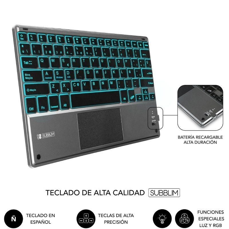 Funda con Teclado Subblim KeyTab Pro BT para Tablet iPad 10.9" 10a Gen/ Negra - Imagen 5