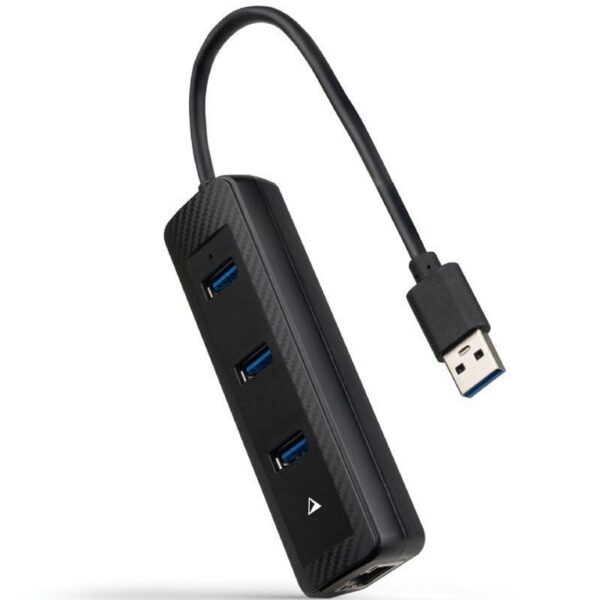 Hub USB 3.0 Nanocable 10.16.4604/ 3xUSB/ 1xRJ45/ Negro 8433281015531 10.16.4604 NAN-HUB 10 16 4604