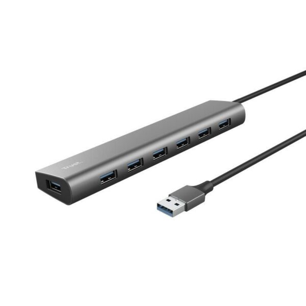 Hub USB 3.2 Gen1 Trust Halyx/ 7xUSB/ 1xUSB-C/ Gris 8713439249675 24967 TRU-HUB USB 7USB HALYX