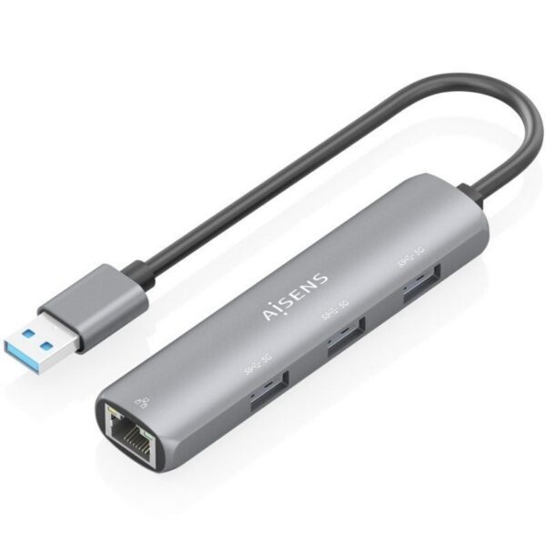 Hub USB Aisens ASUC-4P034-GR/ 3xUSB/ 1xRJ45/ Gris 8435739903964 ASUC-4P034-GR AIS-HUB ASUC-4P034-GR