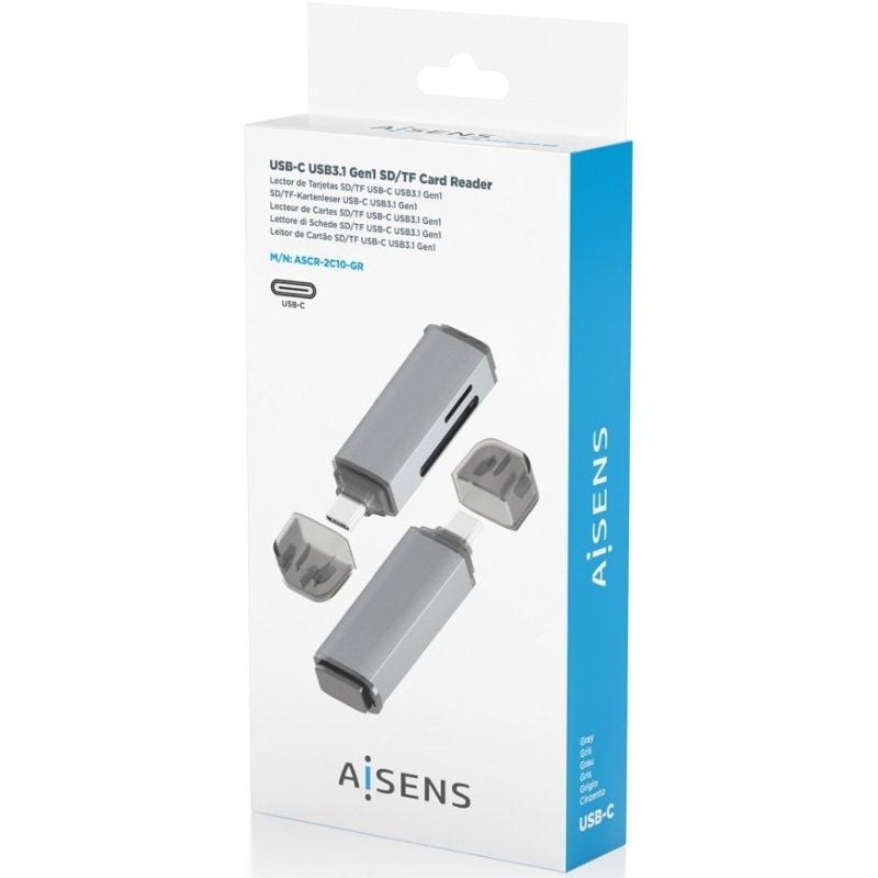 Lector de Tarjetas Externo Aisens ASCR-2C10-GR/ USB 3.1 - Imagen 5