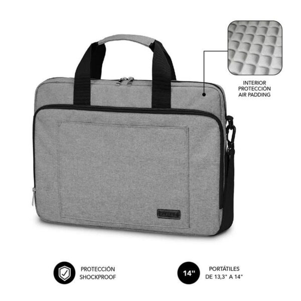 Maletín Subblim Air Padding Laptop Bag para Portátiles hasta 14"/ Cinta para Trolley/ Gris 8436586741617 SUB-LB-4APLB01 SUB-MAL LB-4APLB01