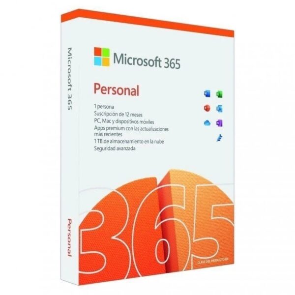 Microsoft 365 Personal/ 1 Usuario/ 1 Año 196388539888 EP2-32467 MICROSOFT 365 PERS 1U 1A V3