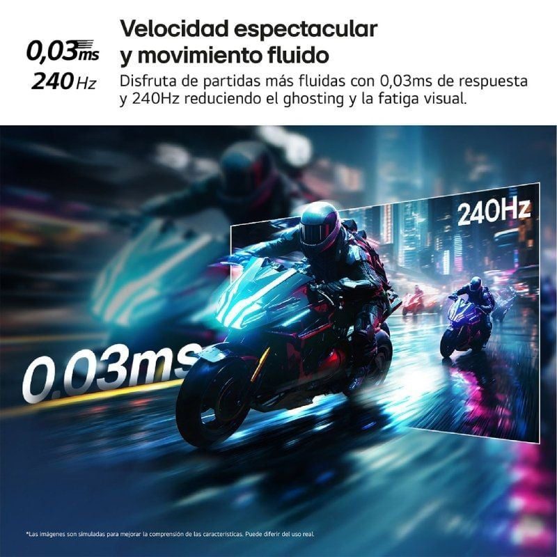 Monitor Gaming LG UltraGear 27GX704A-B 27"/ QHD/ 0.03ms/ 240Hz/ OLED/ Regulable en altura/ Negro - Imagen 2