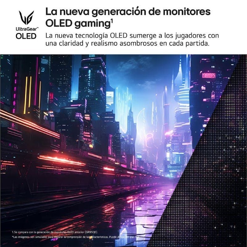 Monitor Gaming LG UltraGear 27GX704A-B 27"/ QHD/ 0.03ms/ 240Hz/ OLED/ Regulable en altura/ Negro - Imagen 3